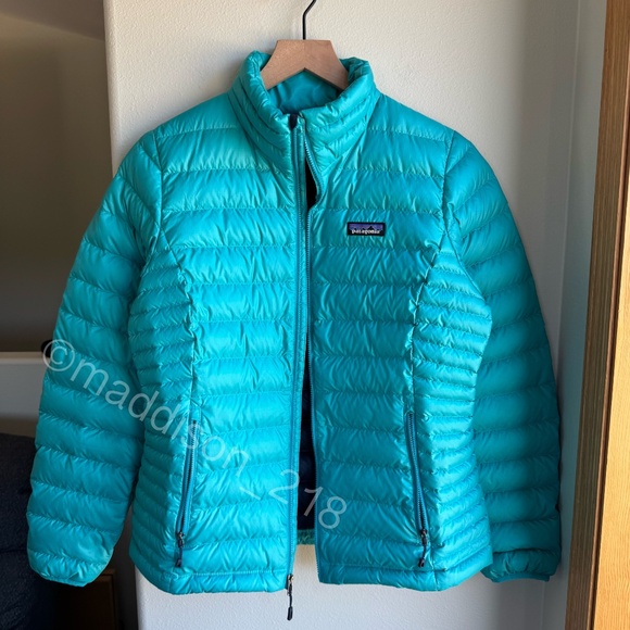 Patagonia Down Sweater Jacket Medium Epic Blue Puffer Coat 800-fill-power down M - Picture 10 of 14